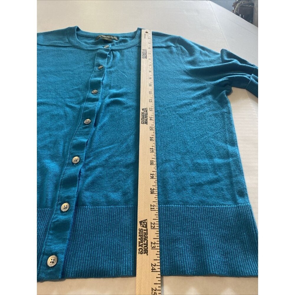Eddie Bauer Women's XL Button Up Top Teal Business Office Stretchy Casual Blouse - Picture 8 of 11